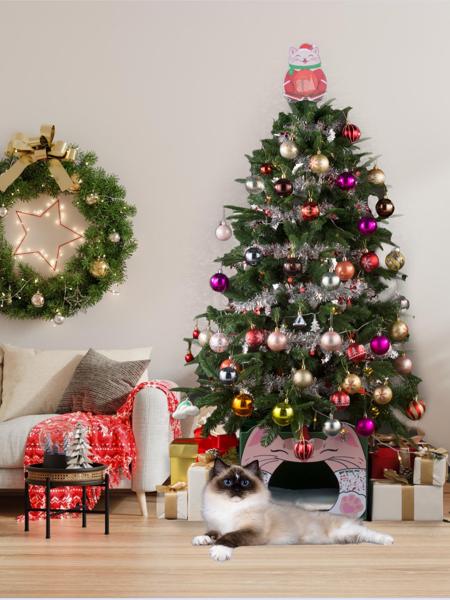 Cats and artificial christmas trees best sale